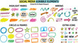 © creativesabbir - Colorful hand-drawn social media scribble elements