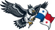 © Lariss - Majestic Eagle Gripping the Vibrant Flag of Panama with Pride and Strength