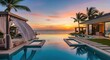 © Pendi - Luxury villa with infinity pool at sunset tropical vacation paradise