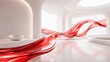 © GOLVR - World Blood Donor Day abstract red flow, Generative AI architectural interior