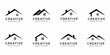 © Nazma - Collection of eight minimalist black house with different roof styles and windows for real estate