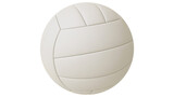 White textured volleyball with panel seams, isolated on transparent background