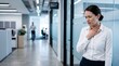 © Arie - Businesswoman holding sore throat in office suffering from illness or allergy