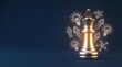 © Wahyudi - Golden chess king piece surrounded by glowing ideas and strategy symbols representing leadership and planning.