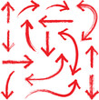 © Sayam - red arrows pointing in different directions on white background