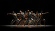 © Norman - Modern Dance Ensemble: A group of dancers in unison execute a powerful contemporary dance routine on a darkened stage.