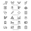 © Mia1000 - Line Icons Representing Animal Tracking Habitat Monitoring And Veterinary Systems