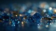© Thanida - featuring smooth satin finish, floating dust particles, monochromatic blue, shallow depth of field, extremely detailed, photorealistic, 8k resolution, highly intricate patterns, evoking a vibrant