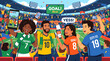 © gilbert - Excited Football Fans Celebrate A Goal During A World Cup Match At A Stadium