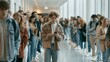 © Vitalii Shkurko - Students Wait in University Corridor Before Entrance Exams During Bright Day