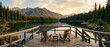 © Maxime - Deux chaises en bois sur un ponton surplombant un lac de montagne calme