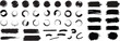 © aziz - Set of vector paint brush stroke, Abstract grunge paint brush stroke set. frames, box and artistic design elements on white background.