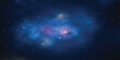 © AHMAD - Starry night sky with realistic vector galaxy and blue nebula. Bright star light fills space and cosmos. Dark background with shiny stars and fantasy universe illustration.