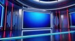 © Paul - Professional 3D virtual studio set featuring a large screen for news slides and TV shows.