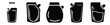 © Pallobroy - Set of minimalist   refill pouch silhouette vector icon for beauty design.