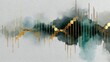 © Shotvex Studio - Abstract Watercolor Stock Market Chart with Gold and Teal Candlesticks Financial Art