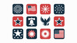 © Somiran - Diverse collection of american patriotic graphic elements with stars flags and eagles.