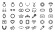 © mdaminul - Jewelry Line Icons Set with Rings Necklaces Gemstones Earrings and Luxury Accessories Vector Pack