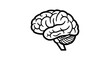 © nael - Side view human brain outline for medical design