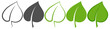 © Darina - Green leaf icon set in line and fill style. Eco nature symbol collection.