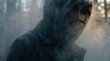 © Patcharin - Inside the mind of a person facing depression concept. A mysterious figure shrouded in smoke during a dimly lit forest.