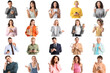 © Pixel-Shot - Collage of different people with modern mobile phones on white background