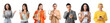 © Pixel-Shot - Set of young people with modern mobile phones on white background