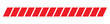 © Hasibur - Long horizontal line of bright red slanted geometric parallelogram shapes creating a modern and dynamic graphic element on a clean white background