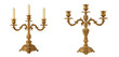 © LAXMI - Classic golden candelabra with candles isolated on transparent background