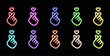 © ZHD Studio - Set of neon finger heart signs, Korean love gesture, glowing, colorful hand icons. Vector