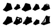 © Bashir Ahammed - 10 silhouette pack Boot and Footwear icon pack with boot, footwear, shoe, work boot, and ankle boot in black silhouette vector