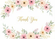 © syeda - Watercolor rose floral thank you greeting card frame