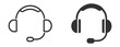 © TanyaK - Customer support headset icon collection, communication, hotline and service assistance symbols on transparent background