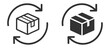 © TanyaK - Package return icon collection, delivery, shipping and exchange logistics symbols on transparent background