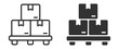 © TanyaK - Warehouse storage icon collection, package inventory, pallet handling and logistics symbols on transparent background