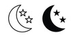 © Surya - Moon stars icon. Editable line vector element set