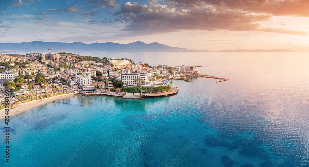 Mediterranean coast near Kuşadası in the evening light
