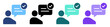 © D. Resonant Studio - user approval chat message bubble icon set on transparent background
