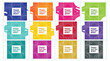 © Shaon - Set of twelve colorful happy new year 2027 square labels with abstract geometric line pattern backgrounds colorful abstract geometric celebration greeting background collection seasonal