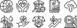 © Trader - Esg and sustainable corporate responsibility line icon set with sustainability