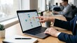 © Sithun - Professional Hands Reviewing Electronic Documentation Process with Approval Dashboard