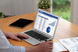 © InfiniteFlow - Spreadsheet document information financial startup concept. data and graphs in spreadsheet documents for online analysis project dashboard accounting digital brisk