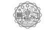 © abdul roof - Circular gear-shaped illustration of a desert water cycle system.
