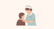 © aryo - Nurse comforting a young patient with gentle touch, healthcare support and empathy