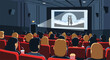 © Kuli - A movie theater with a romantic scene on the screen