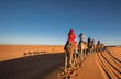 © Cavan Images - group of friends enjoying a camel ride in the Sahara