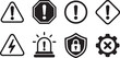 © RED VELBET - Warning Sign Exclamation Mark Icons Set for Alert Notification and Safety...
