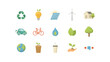 © MDFOYSAL - Set of colorful environmental and lifestyle flat icons with recycling and nature symbols