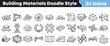 © Vectoravec - Hand drawn collection of various building materials and construction icons