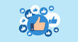 © resti - Flat graphic illustration of blue and white thumbs up icons clustered